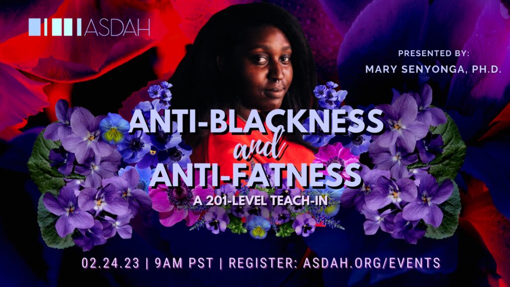 Image description: Mary Senyonga's image surrounded by purple flowers. Text overlay with event details (repeated below).