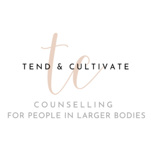 tend and cultivate logo: counselling for people in larger bodies