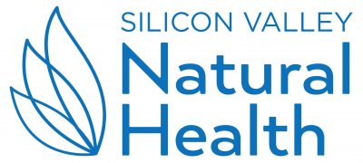 Silicon Valley Natural Health Logo in light blue with an abstract flower